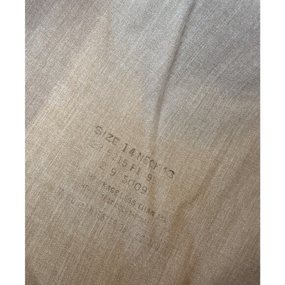 Vintage 70s 80s Hampshire House Van Heusen Khaki Shirt Mens Small Size 14 VTG - Picture 3 of 7